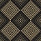 Vector geometric halftone seamless pattern with small lines. Black and gold