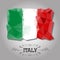 Vector geometric polygonal Italy flag.