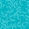 Vector geometric seamless linear texture of corners and circles. Bright turquoise pattern of graceful lines.