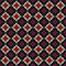 Vector geometric seamless pattern. Folk ornament. Red, black and yellow colors