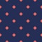 Vector geometric seamless pattern with small crosses. Dark blue and coral color