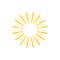 Vector geometric shine, sun icon, yellow illustration isolated, sun beams, rays.