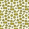 Vector geomtric seamless pattern in grey and gold