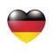 Vector Germany Flag Heart icon. German glossy emblem. Country love symbol. Isolated illustration