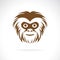 Vector of a gibbon face design on white background. Wildlife Animals. Easy editable layered vector illustration