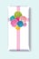 Vector Gift Box With a Bunch of Colorful Baby Kids Birthday Party Pom Poms Element. Great for handmade cards