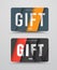 Vector gift card template in the style of material design.