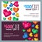 Vector gift voucher template with diamonds, gems, jewels in heart shape