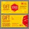 Vector gift voucher template with modern colorful polygonal pattern