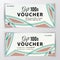 Vector gift voucher template. Universal flyer for business. beige green vector design for department stores, business