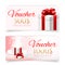 Vector gift vouchers with gift boxes