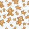 Vector ginger cookie seamless pattern