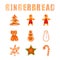 Vector Gingerbread Collection, Cookies Letters and Different Shapes.