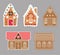 Vector gingerbread house cookie set