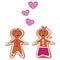 Vector Gingerbread People - Couple on white