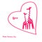 Vector giraffe pink. Valentine`s Day.