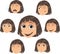 Vector Girl character with various face ecpressio