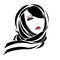 Vector girl scarf portrait beauty hair