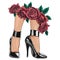 Vector girls in high heels. Fashion illustration. Female legs in shoes. Cute design. Trendy picture in vogue style