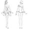 Vector girls in stylish dresses