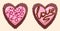 Vector girly pink glamorous heart-shaped chocolates out of the box