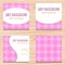 Vector girly simple wedding card template floral pattern pink background