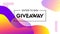 Vector giveaway banner. Abstract liquid colorful shapes on a white background. Trendy template for social media promo