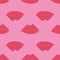 Vector glamourous decorative rococo pink purple red lips seamless pattern