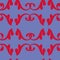 Vector glamourous decorative rococo purple red seamless pattern