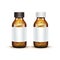 Vector Glass Medical Bottle With Tablets Pills