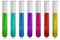 Vector glass test tubes with colored liquids