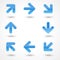 Vector glassy blue arrow web icon button.