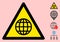 Vector Globe Warning Triangle Sign Icon