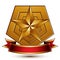 Vector glorious glossy design element, luxury 3d pentagonal gold