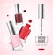Vector Gloss Red Colorful Nail Lacquer Ads, 3d illustration