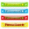 Vector glossy favorites tag buttons.