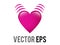 Vector glossy pink beating heart icon with vibration, movement lines, representing either life, or love