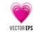 Vector glossy pink love glowing heart icon