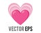 Vector glossy pink love glowing heart icon