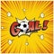 Vector Goal word with football ball in comic book style illustration.