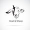 Vector of goat face and sheep face on a white background. Animals farm. Easy editable layered vector illustration