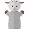 Vector goat hand puppet doll for theatre show