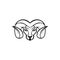 Vector  Goat`s head face angry for logo