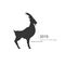 Vector goat symbol with black profile silhouette