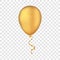 Vector gold balloon on a transparent background.