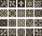 Vector gold and black set of ancient Roman ornament elements.