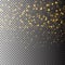 Vector gold glitter particles background effect for luxury greeting rich card. Sparkling texture. Star dust sparks in