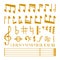Vector gold icons set music note melody symbols vector illustration.