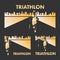 Vector gold logo triathlon