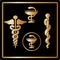 Vector Gold medical card icons symbol emblem